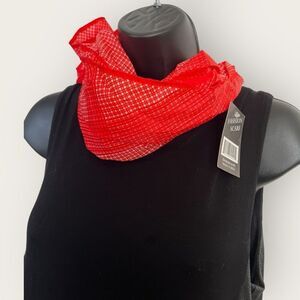 Red & white scarf, NWT